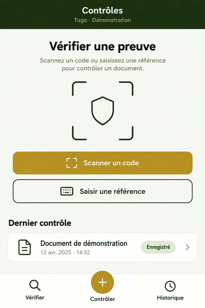 Aperçu illustratif : Vérifier une preuve